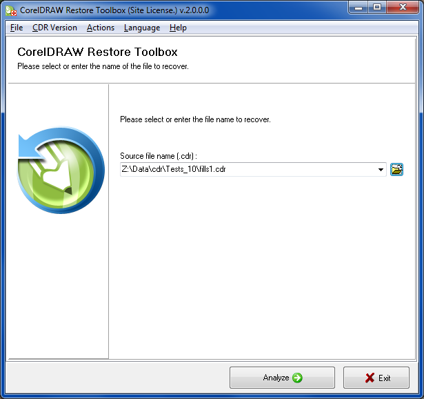 CorelDraw Restore Toolbox Screenshot